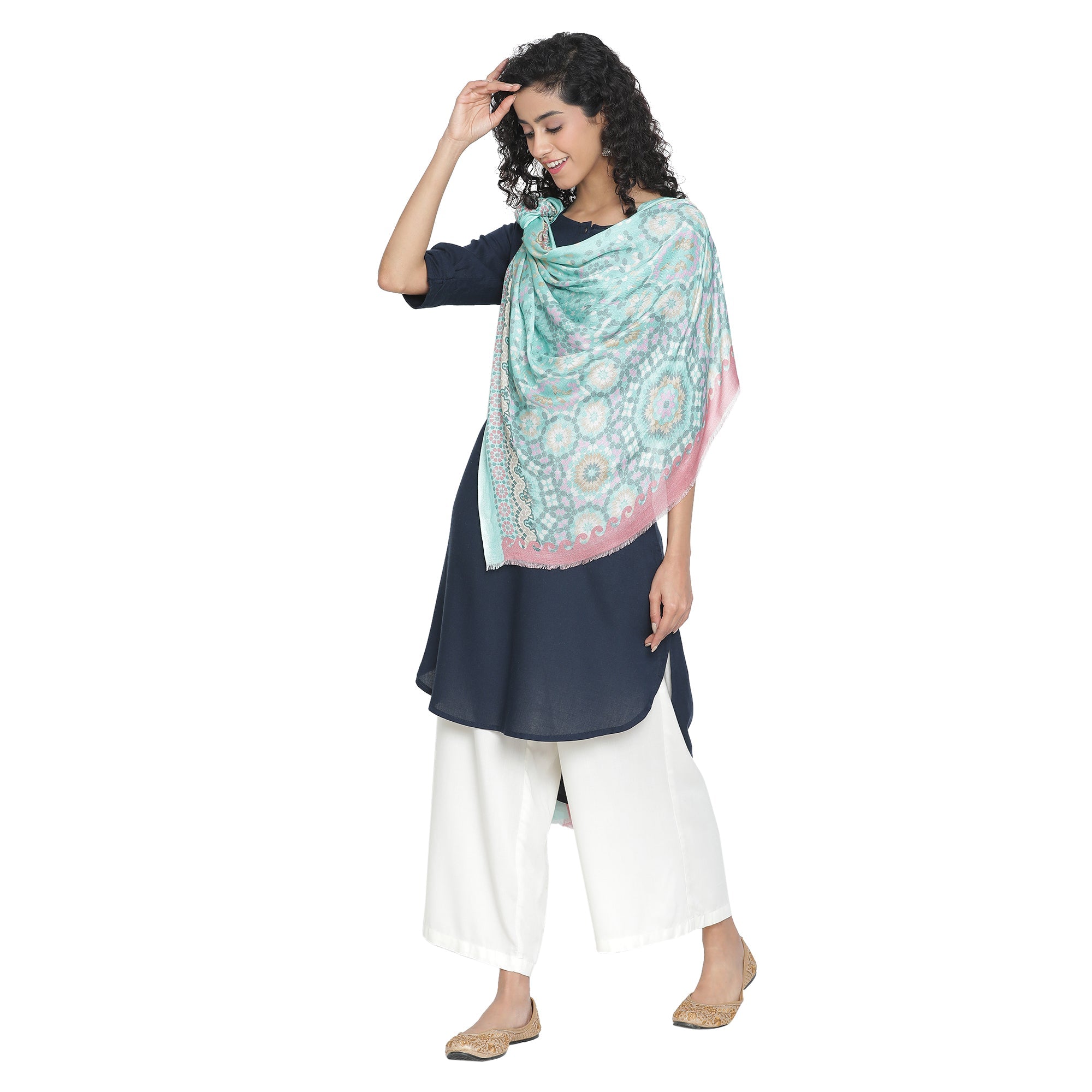 Gulzar: Silk Modal Dahlia Delight Printed Stole
