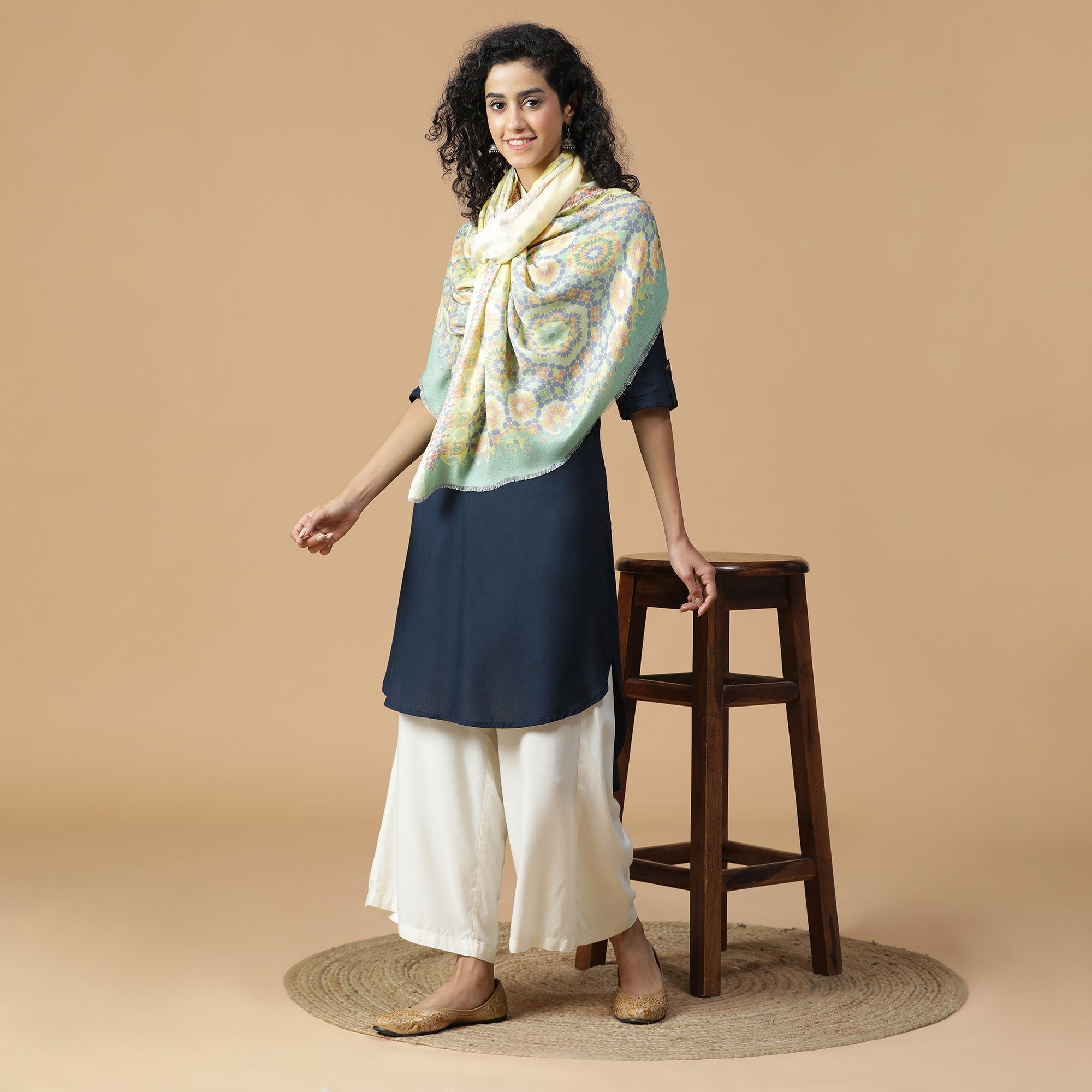 Gulzar: Silk Modal Dahlia Delight Printed Stole