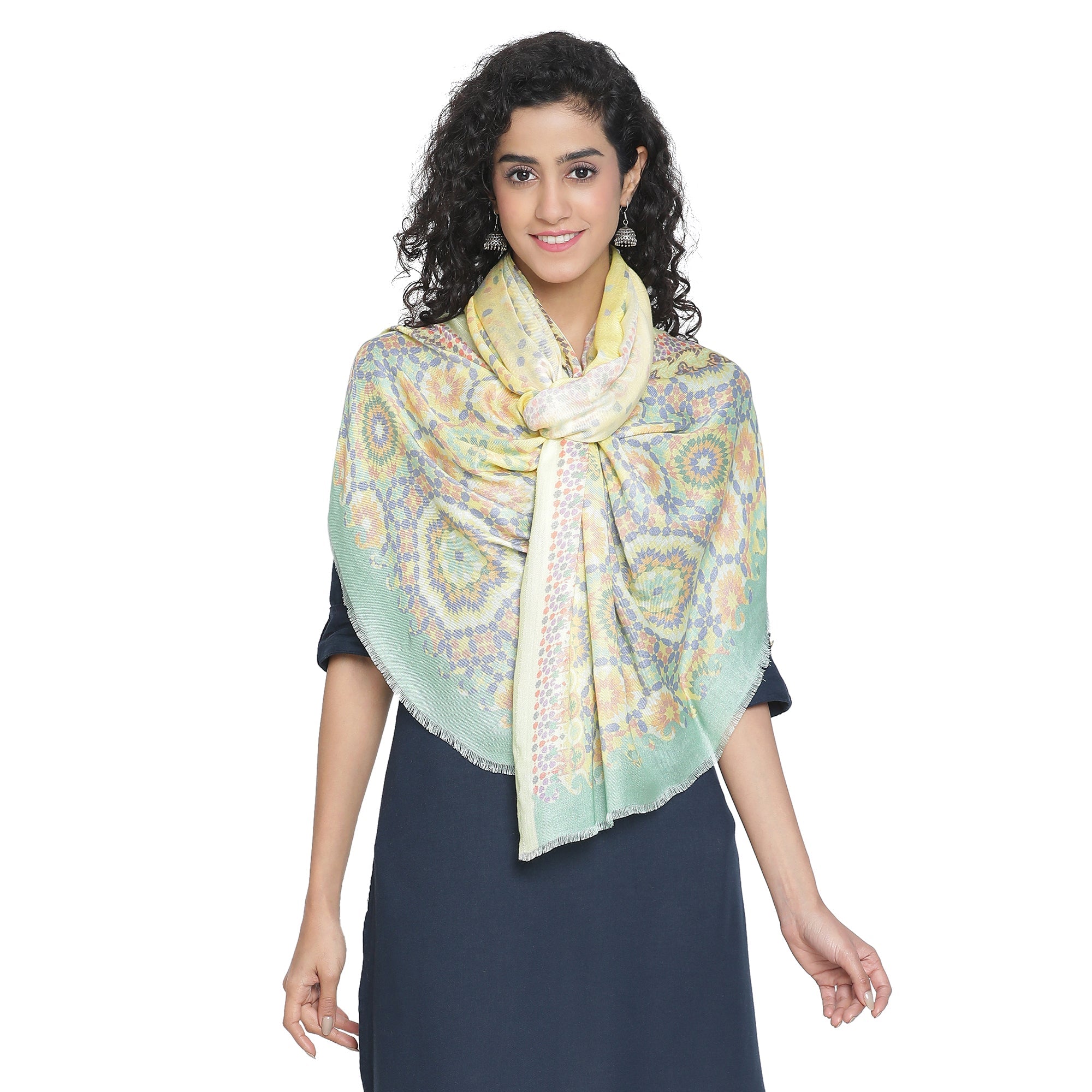 Gulzar: Silk Modal Dahlia Delight Printed Stole