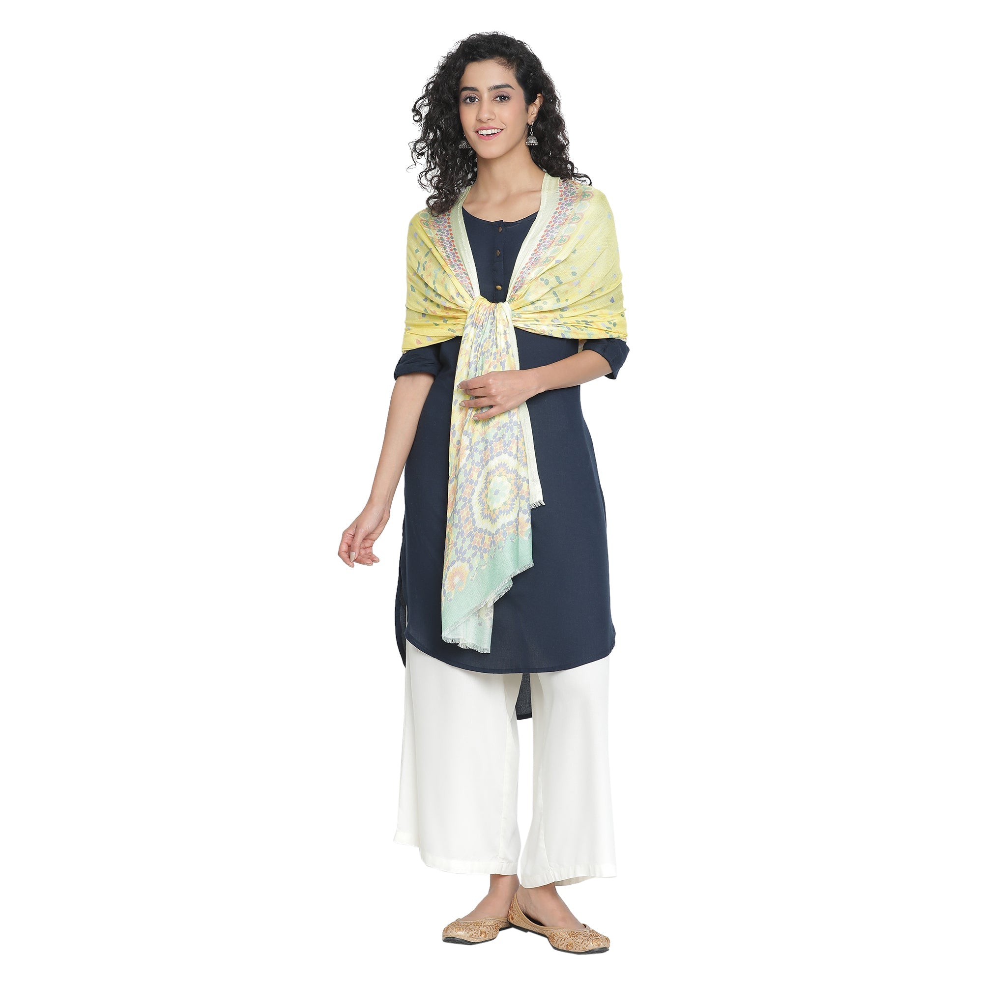 Gulzar: Silk Modal Dahlia Delight Printed Stole