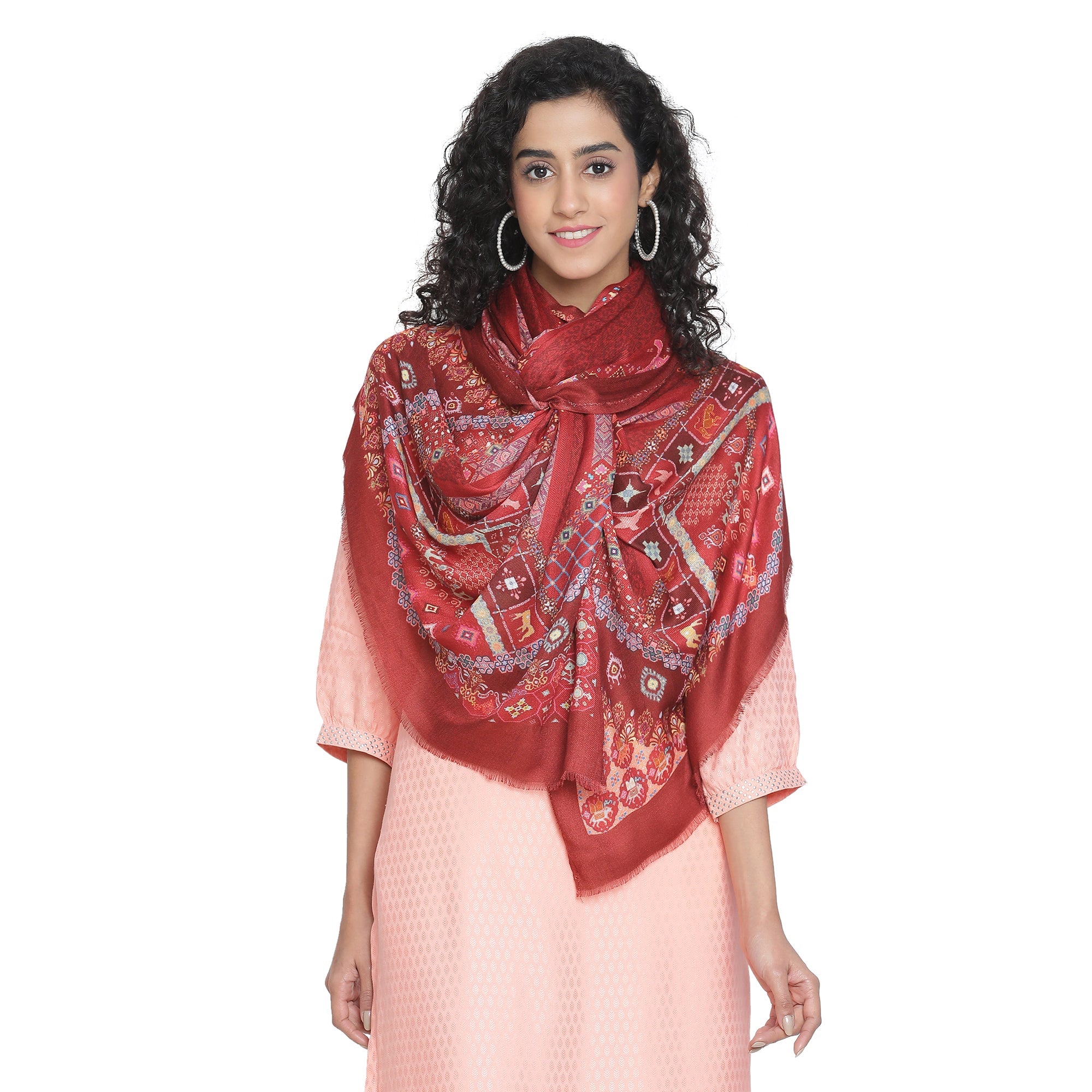 Gulshan: Silk Modal Floral Henna Printed Stole