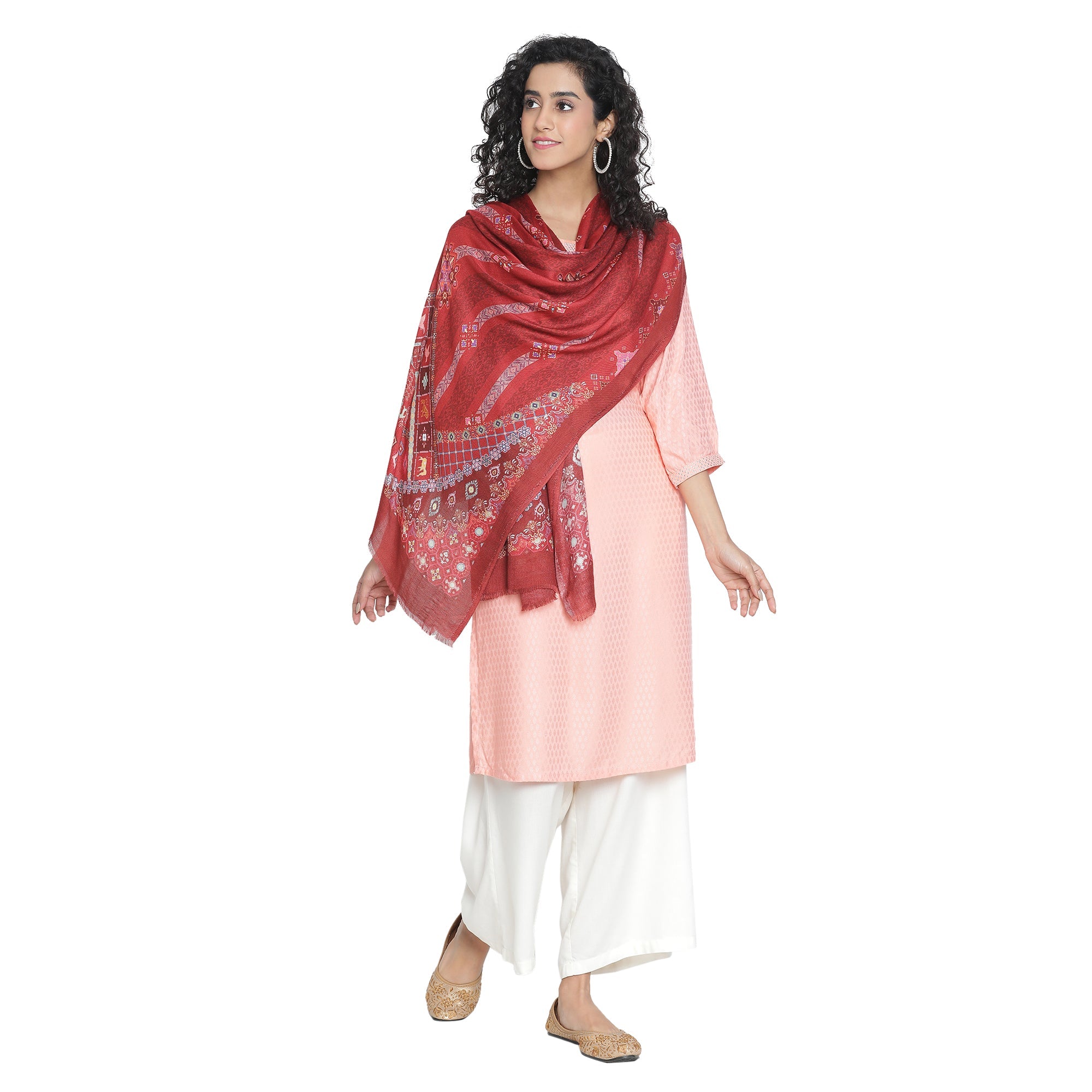 Gulshan: Silk Modal Floral Henna Printed Stole