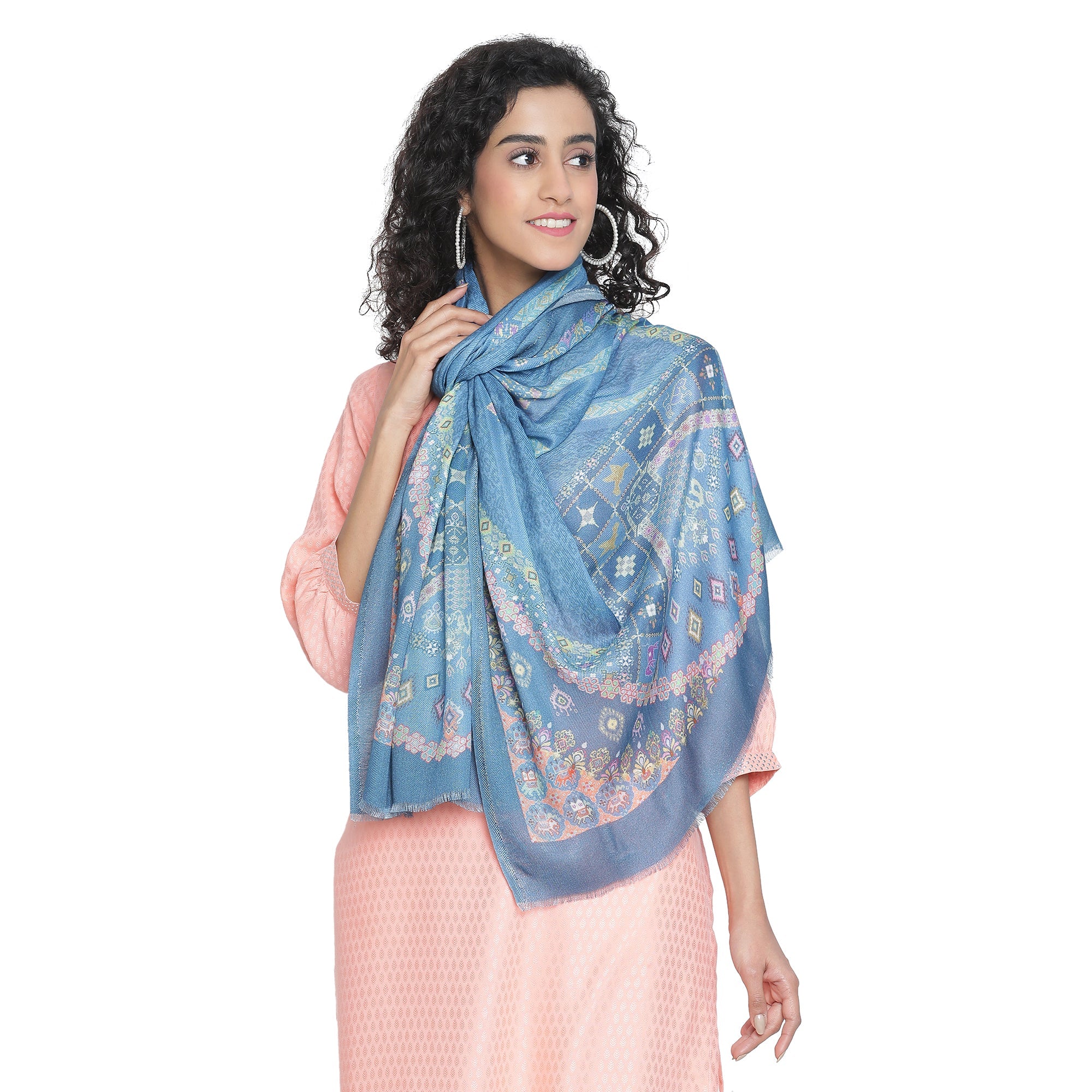Gulshan: Silk Modal Floral Henna Printed Stole