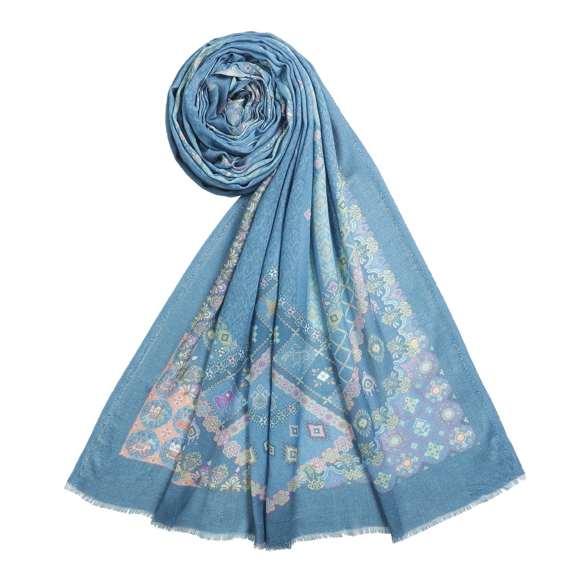 Gulshan: Silk Modal Floral Henna Printed Stole