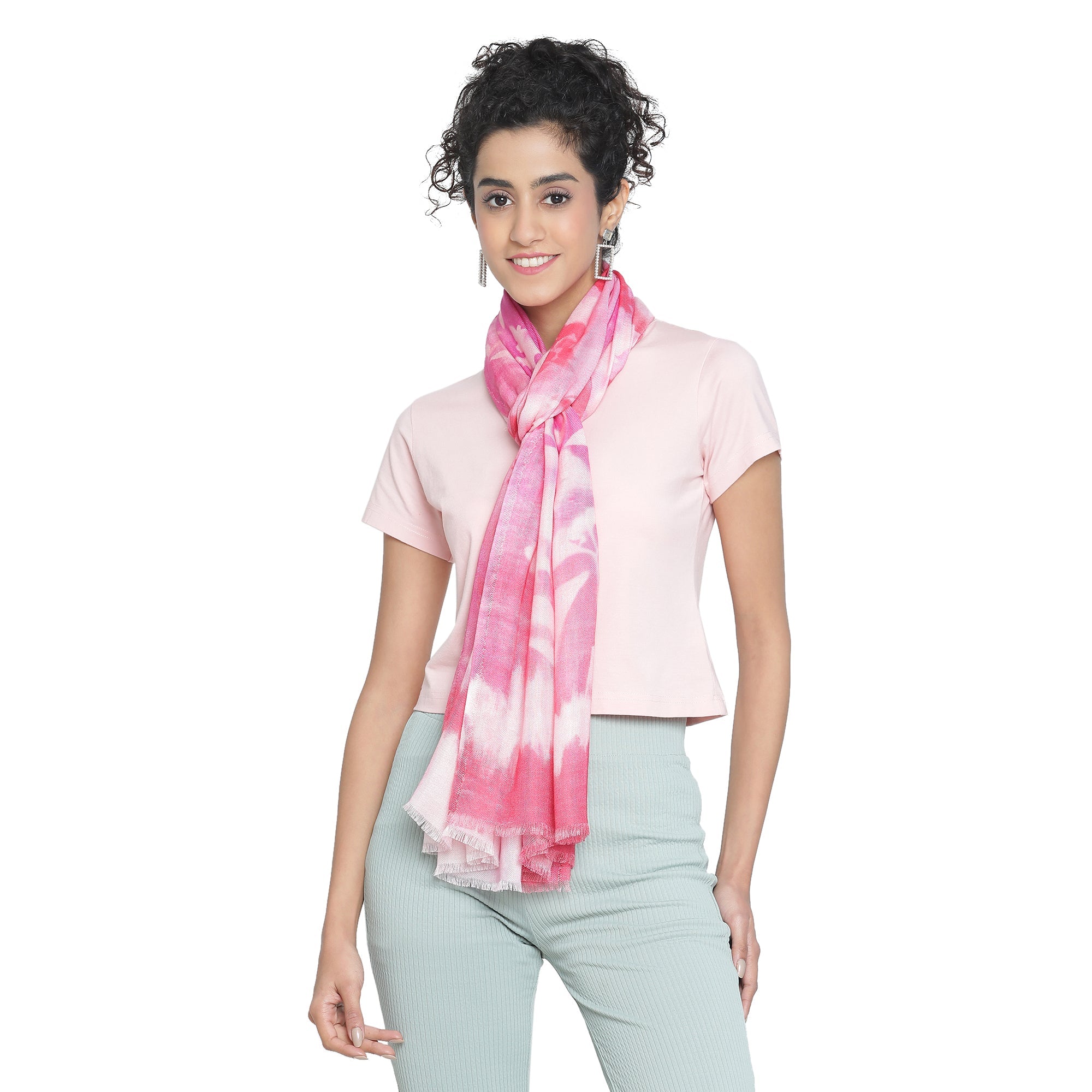 Rooh: Silk Modal Water Lily Printed Stole