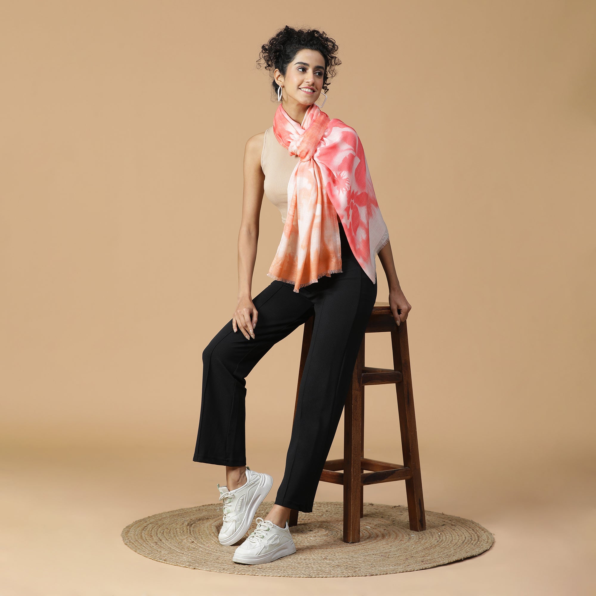 Rooh: Silk Modal Water Lily Printed Stole