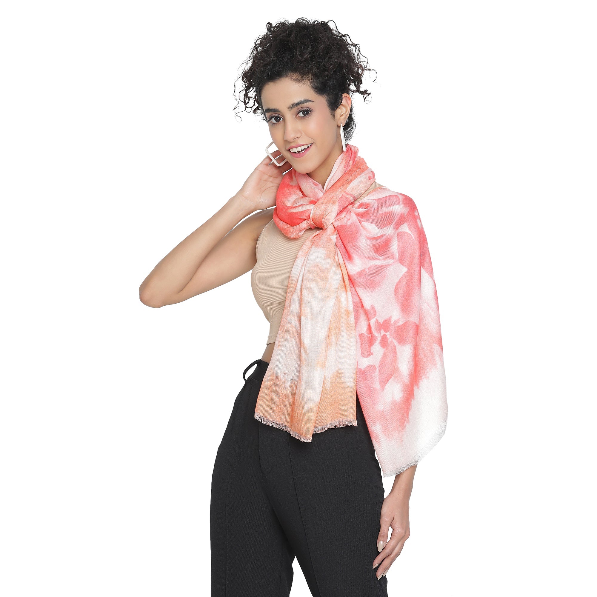 Rooh: Silk Modal Water Lily Printed Stole