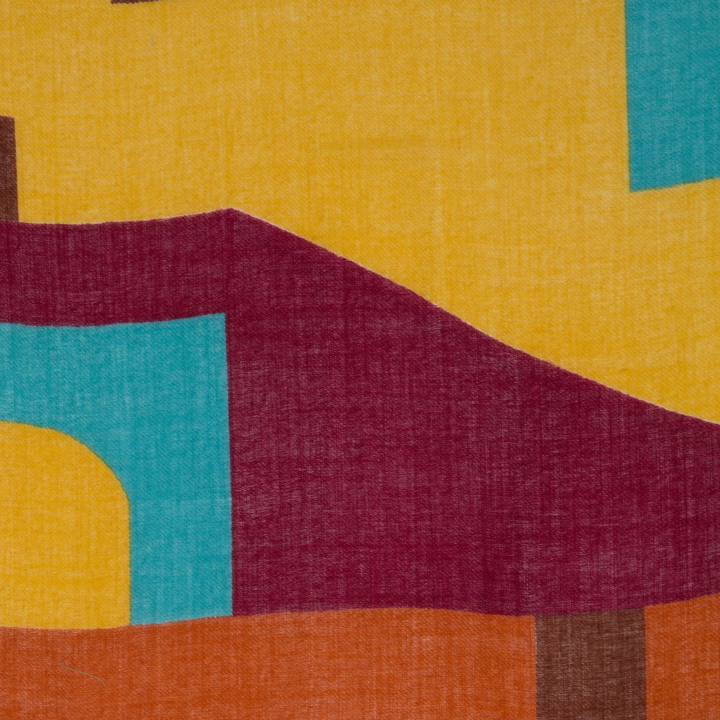Checker Patch Printed Wool Stole