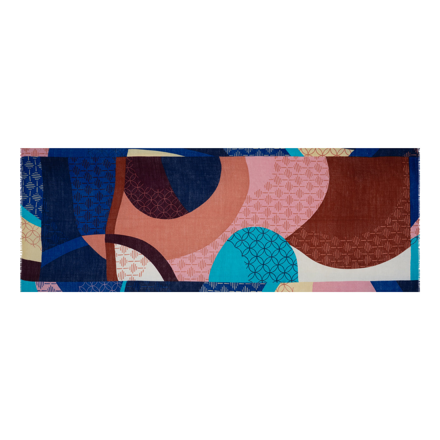 Rio Printed Navy Wool Stole