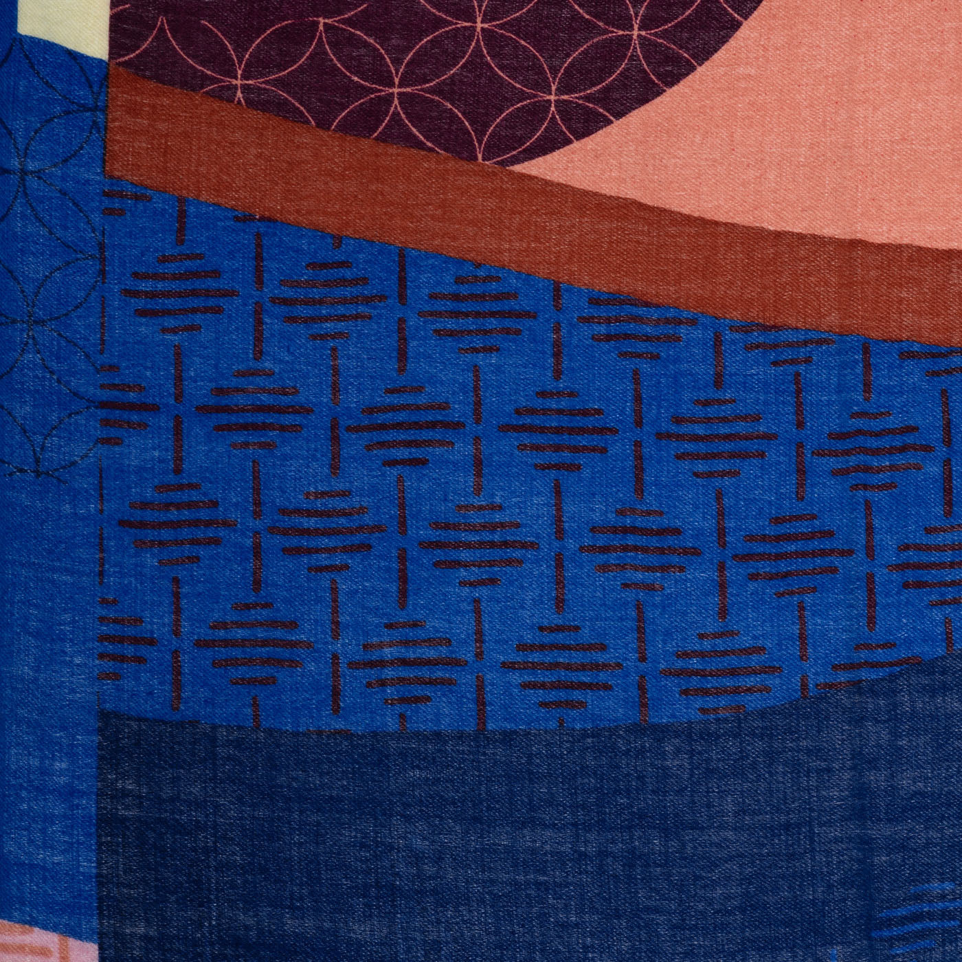 Rio Printed Navy Wool Stole