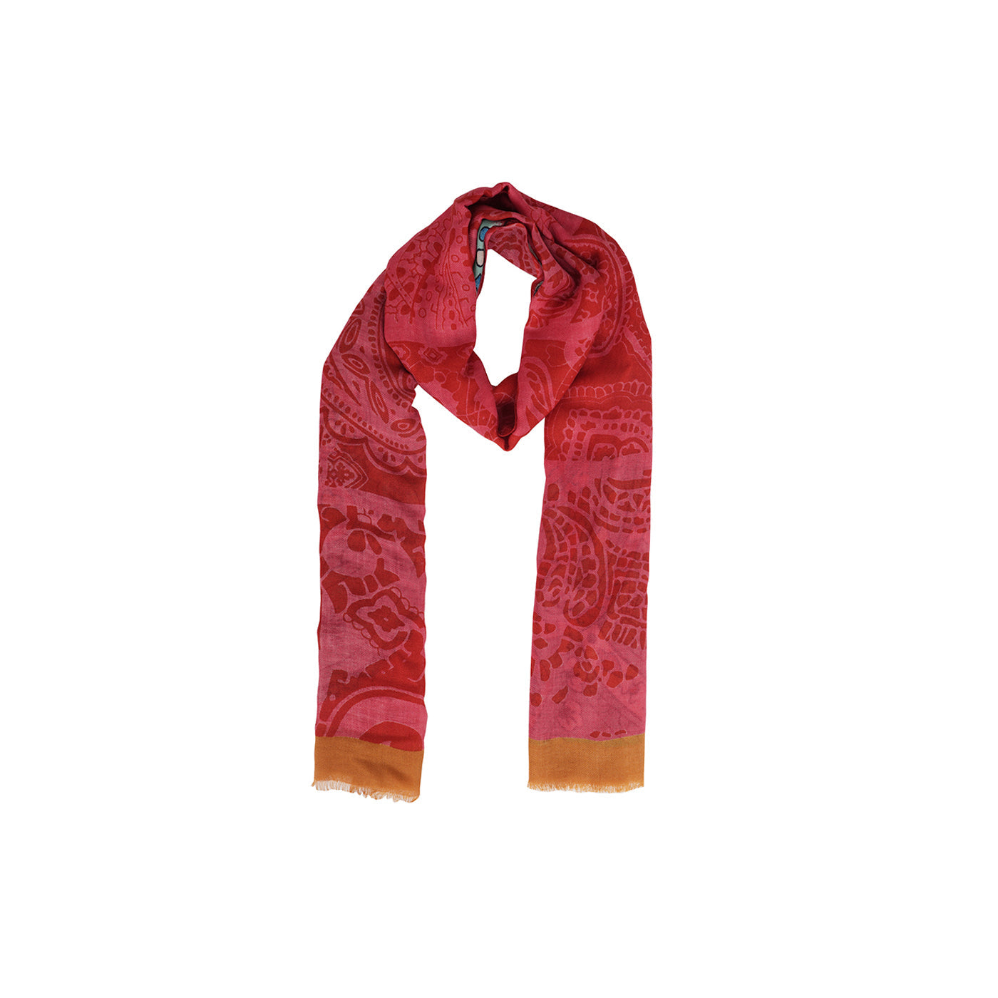 Fushia Floral Printed Design Woolen Stole