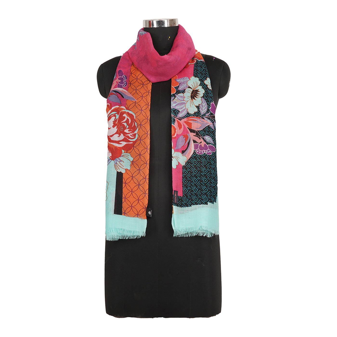 Red Floral Printed Woolen Stole