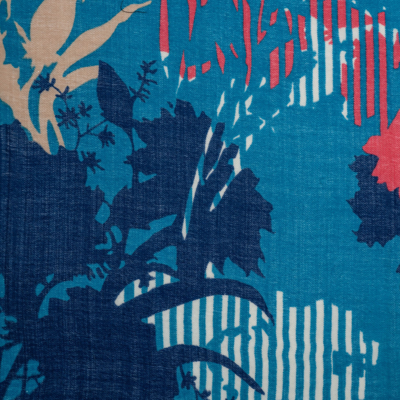 Kashida Blue Printed Wool Stole