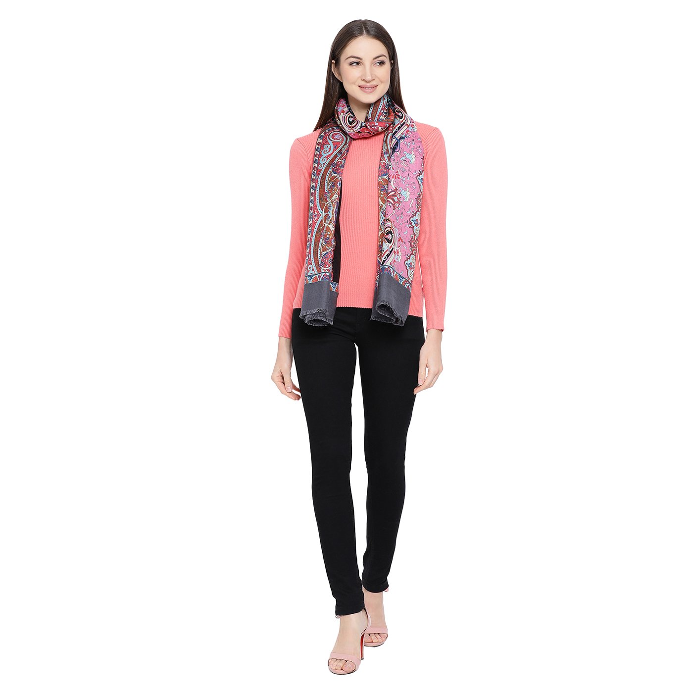 Black woolen stole for ladies - Shingora