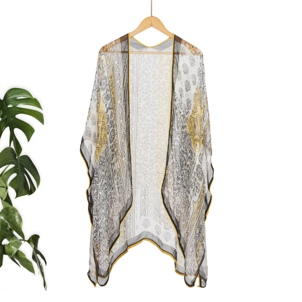 Modal Printed Black Shrug