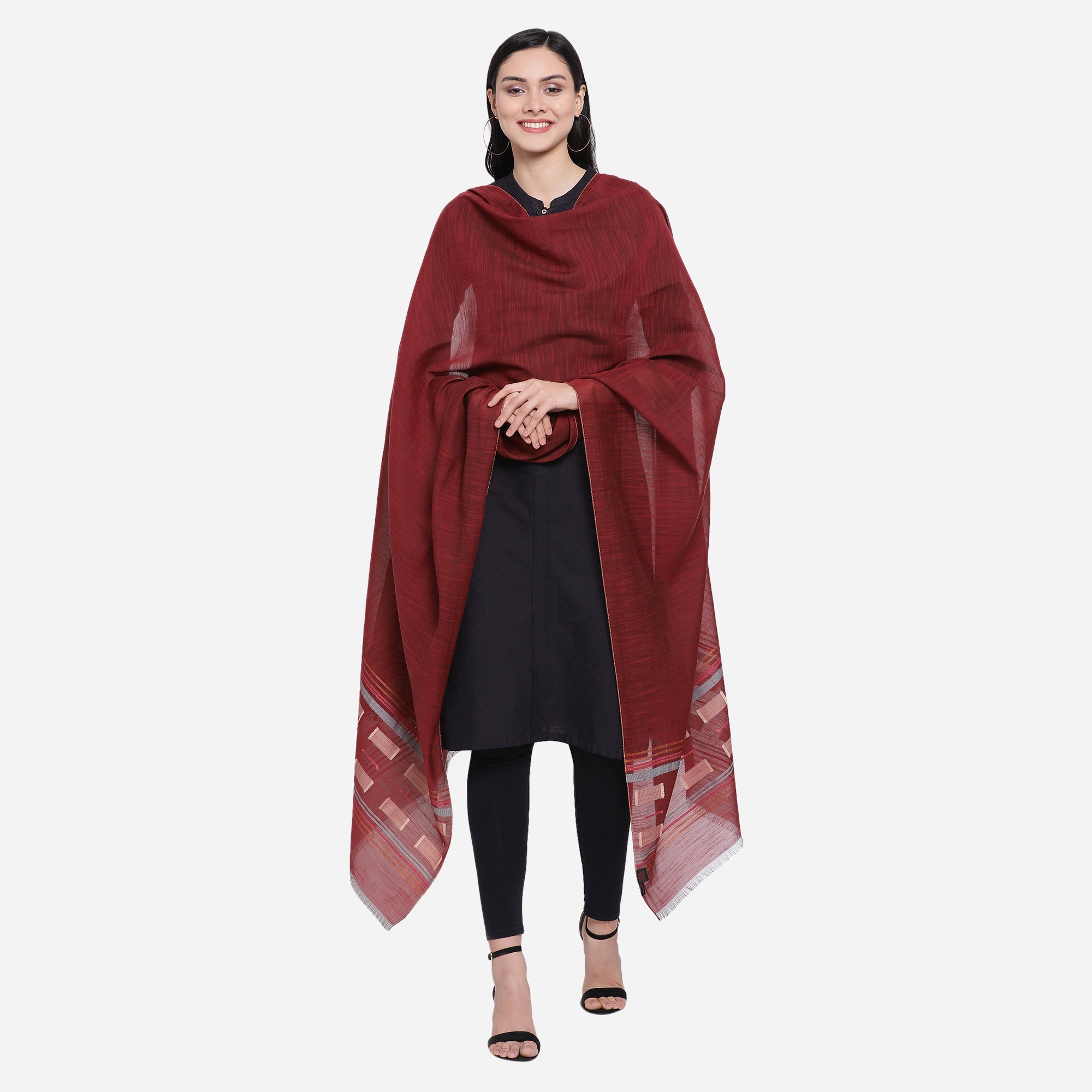 Aaditri Striped Cotton Silk Dupatta