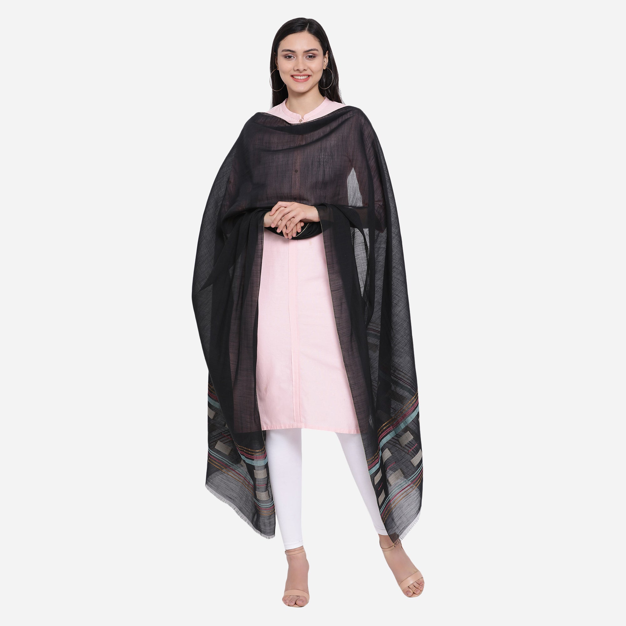 Aaditri Striped Cotton Silk Dupatta