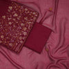 Maroon Unstitched Suit Co-Ord with  embroidered Dupatta
