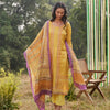 Silk Linen Printed Yellow Dupatta